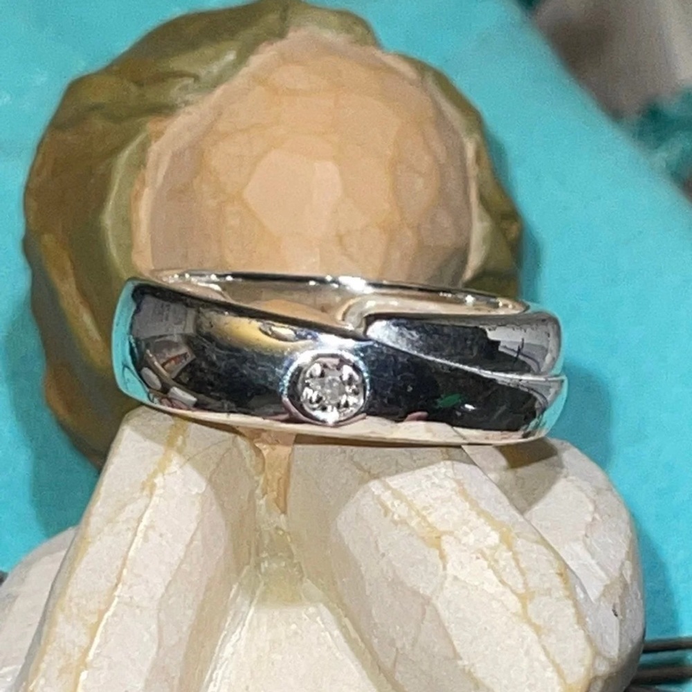 Platinum Silver Diamond Ring
